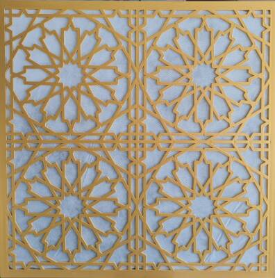 Asma Tavan Dekoratif Pvc Panel Selçuk Altın 60x60 20 Adet - 1
