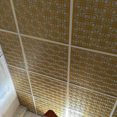 Asma Tavan Dekoratif Pvc Panel Selçuk Altın 60x60 20 Adet - 4