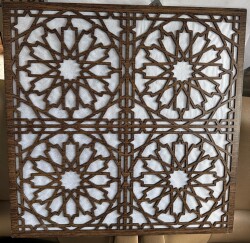 Asma Tavan Dekoratif Pvc Selçuk Kahve Bakır 60x60 20 Adet - 1