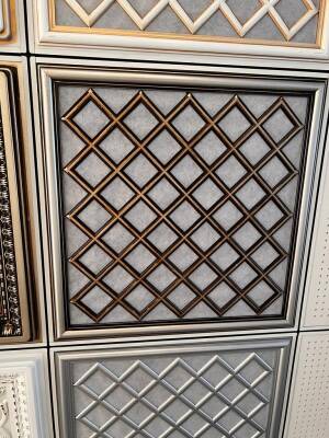 Asma Tavan Dekoratif Pvc Panel Sakarya Gümüş 60x60 20 Adet - 1