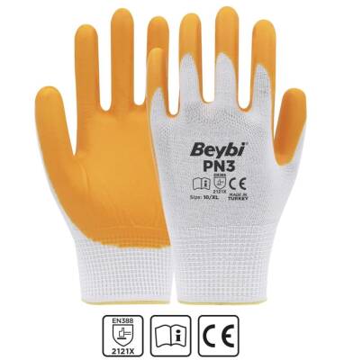 Beybi PN3 Polyester Örme Nitril Eldiven - 2
